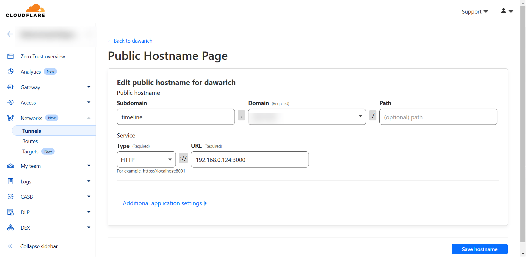 Adding hostname