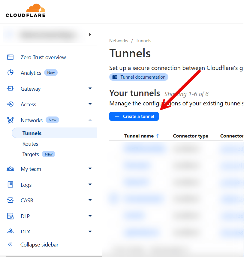 Creating a tunnel