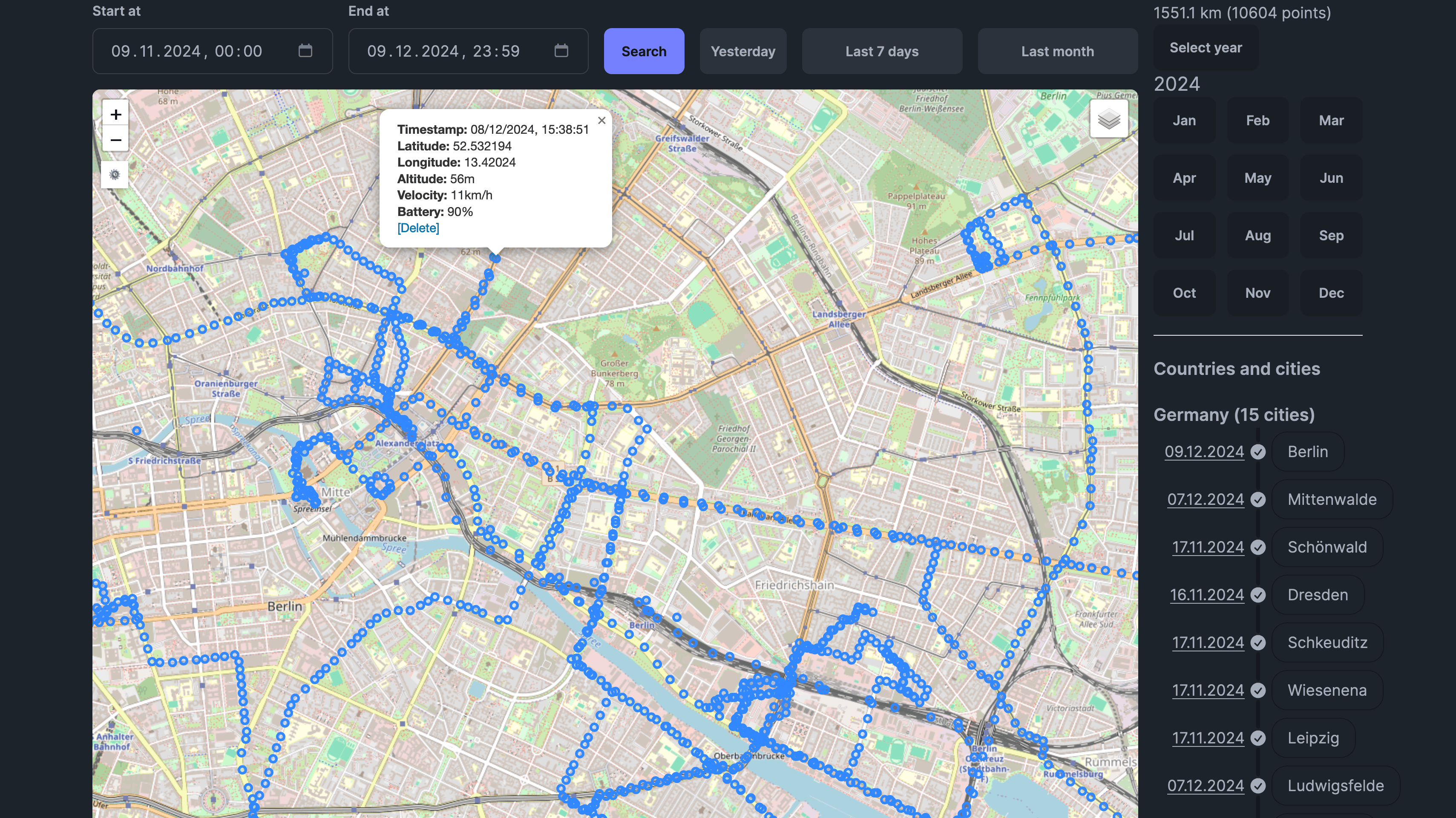 Continuosly track and visualize your location