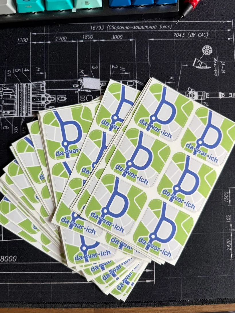 Dawarich stickers featuring the app mascot