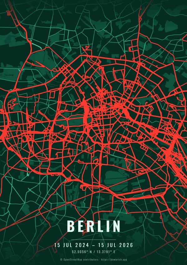 Berlin route poster in the Emerald City theme